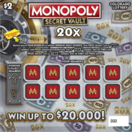 monopoly lottery scratch card.